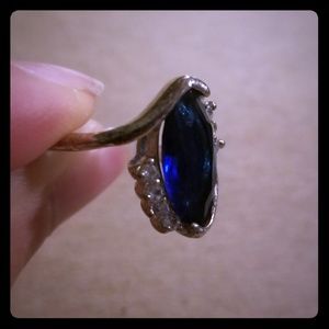 Sapphire Size 8 Sterling Silver ring